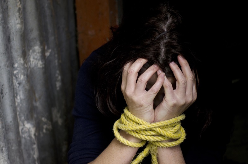 Woman tied up and kidnapped