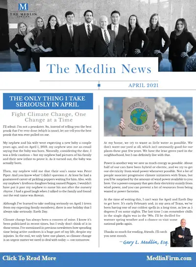 April 2021: The Only Thing I Take Seriously In April | The Medlin Law Firm